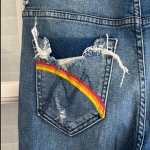 MOTHER Denim RAINBOW Pocket Jeans High Waisted Chew Dancing the Hula Size 24